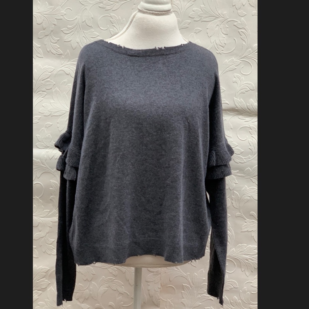 SOLD‼️CURRENT/ELLIOTT🌸The Ruffle Sweater Wool - Picture 3 of 8